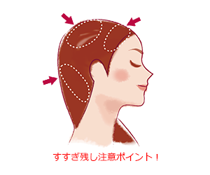 充分にすすいだ後はトリートメント。